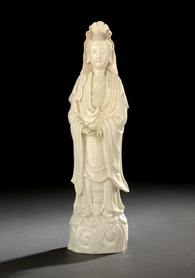 Appraisal: Chinese Blanc-de-Chine Porcelain Figure of the Goddess Guanyin Daoguang Reign