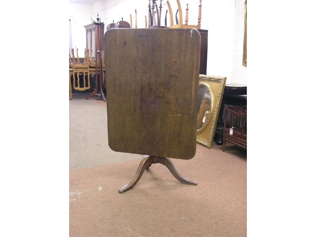 Appraisal: An early th century mahogany tilt-top breakfast table rectangular top