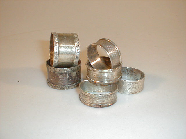 Appraisal: Six silver napkin rings assorted hallmarks and dates ozs gross