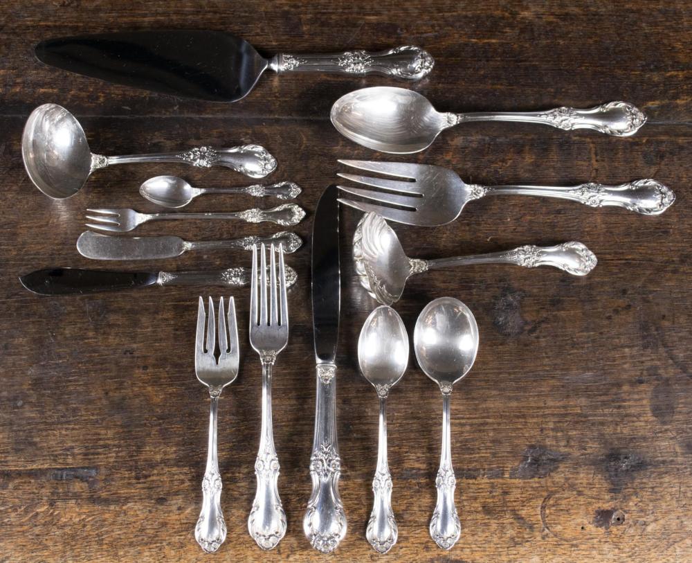 Appraisal: INTERNATIONAL WILD ROSE STERLING SILVER FLATWARE SET pieces comprised of