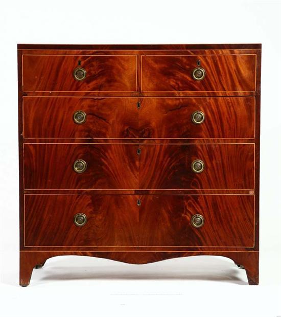 Appraisal: INLAID HEPPLEWHITE CHEST OF DRAWERS England st quarter- th century