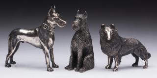 Appraisal: S Kirk Son sterling silver dog miniatures h Three S