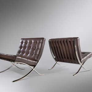 Appraisal: Ludwig Mies van der Rohe - Pair of Barcelona Lounge