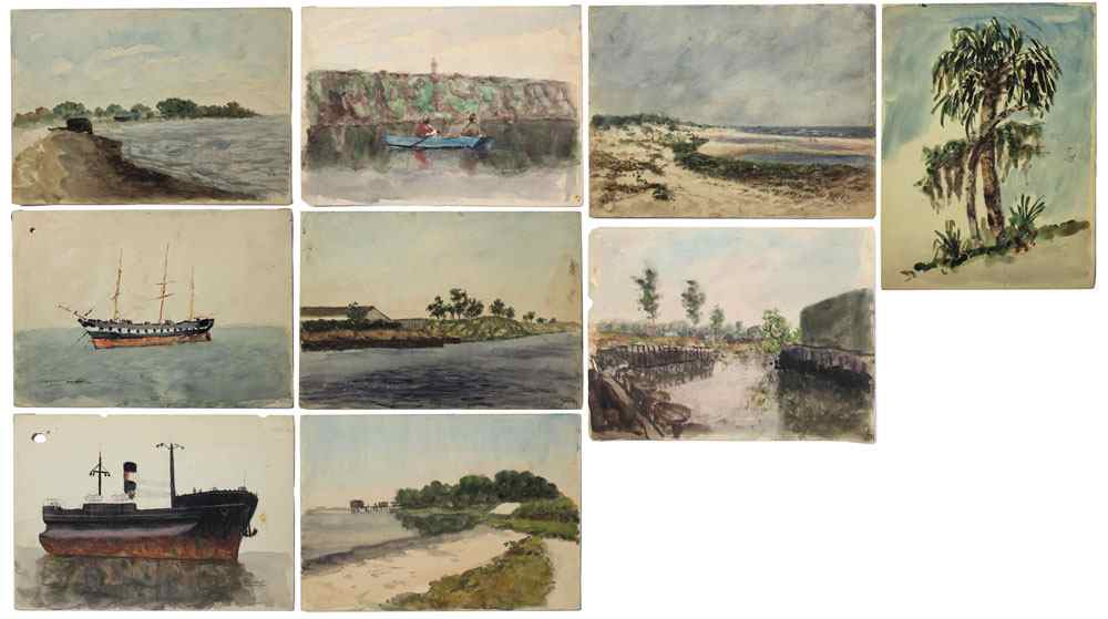 Appraisal: SCHUBERT Orlando V American - Collection of early Florida watercolors