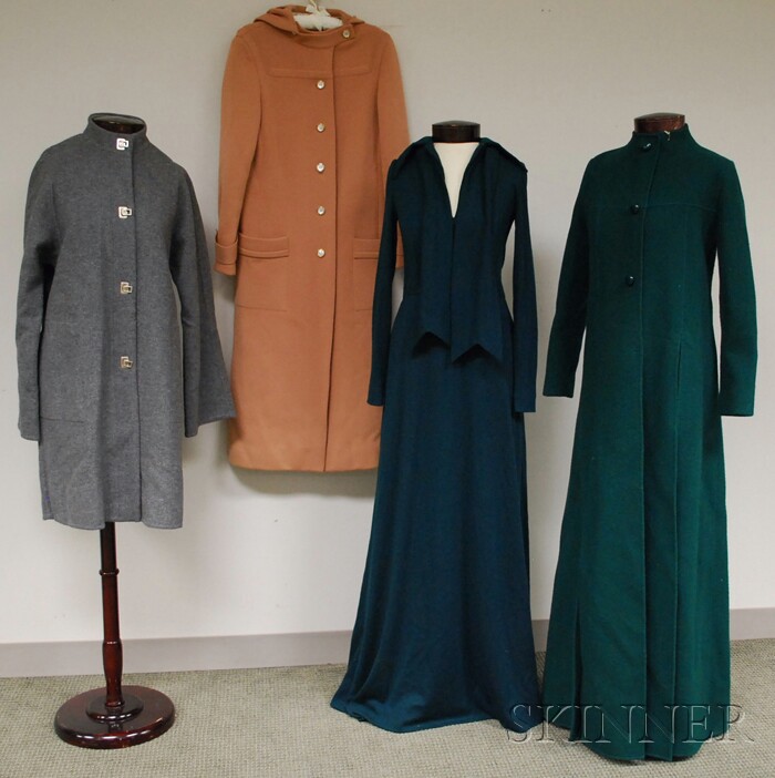 Appraisal: Three European Wool Coats a gray Carlisle coat with white