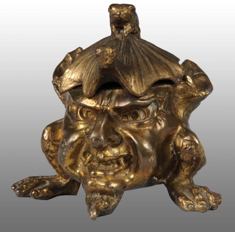 Appraisal: Devil Imp with Frog Snail Inkwell Description One of the