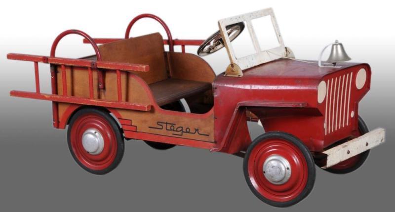 Appraisal: Pressed Steel Crosby Steger Fire Patrol Pedal Car Description All