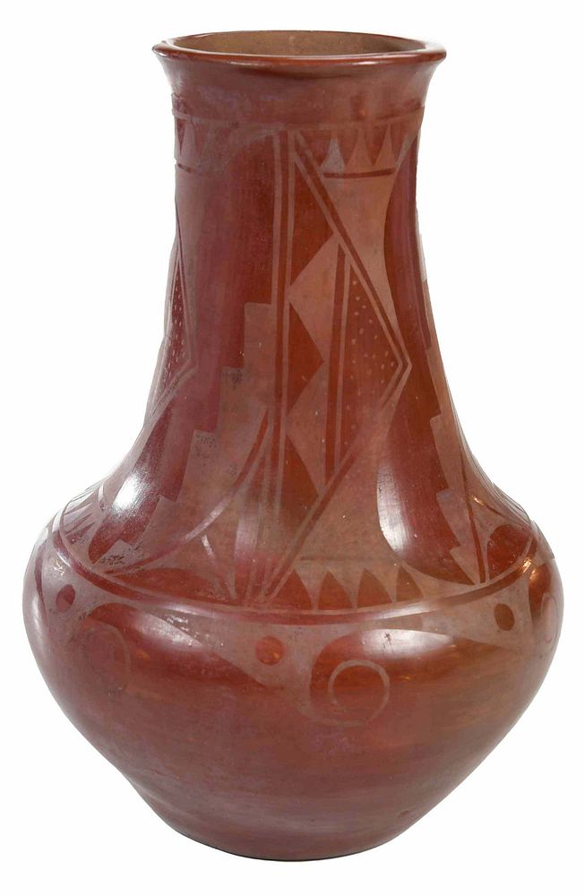 Appraisal: Tonita Roybal Redware Jar San Ildefonso - signed on base