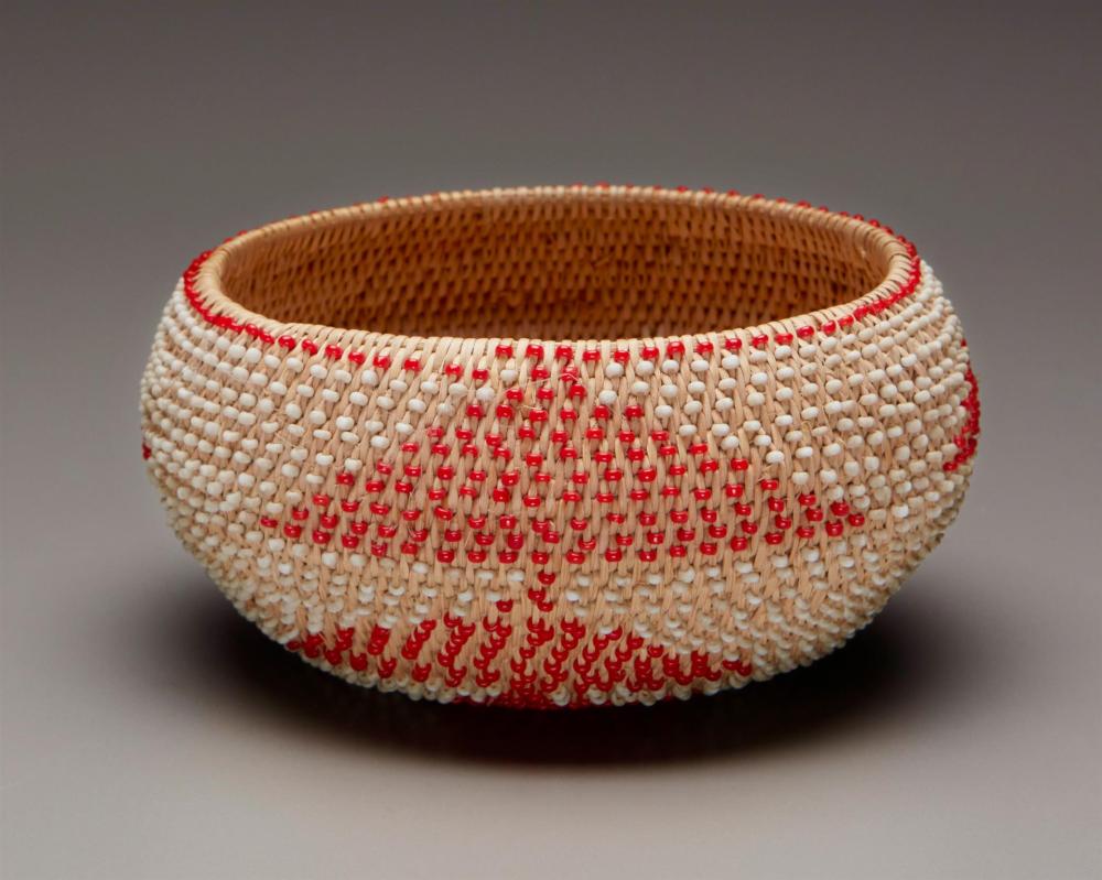 Appraisal: A Pomo beaded basket Fourth-quarter th Century Northern California Single