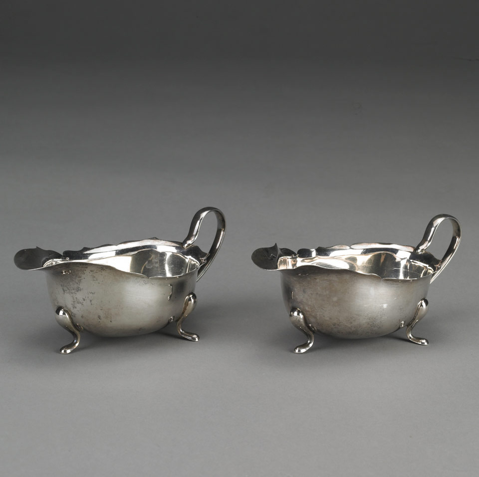 Appraisal: Pair of English Silver Sauce Boats Adie Bros Ltd Birmingham