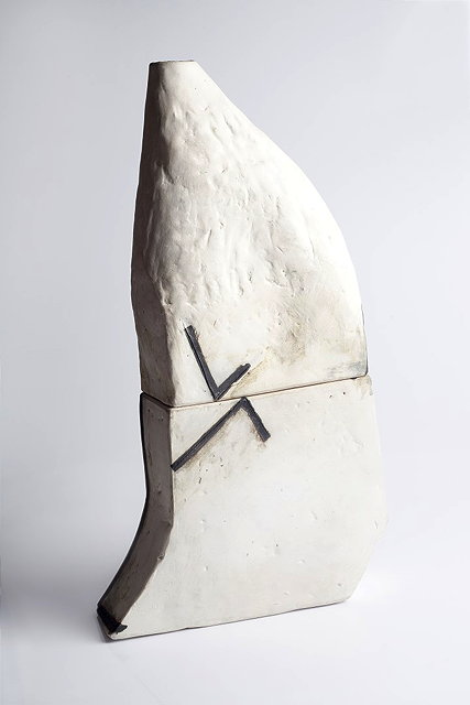 Appraisal: Gordon Baldwin British b Sculpture in two parts matt white