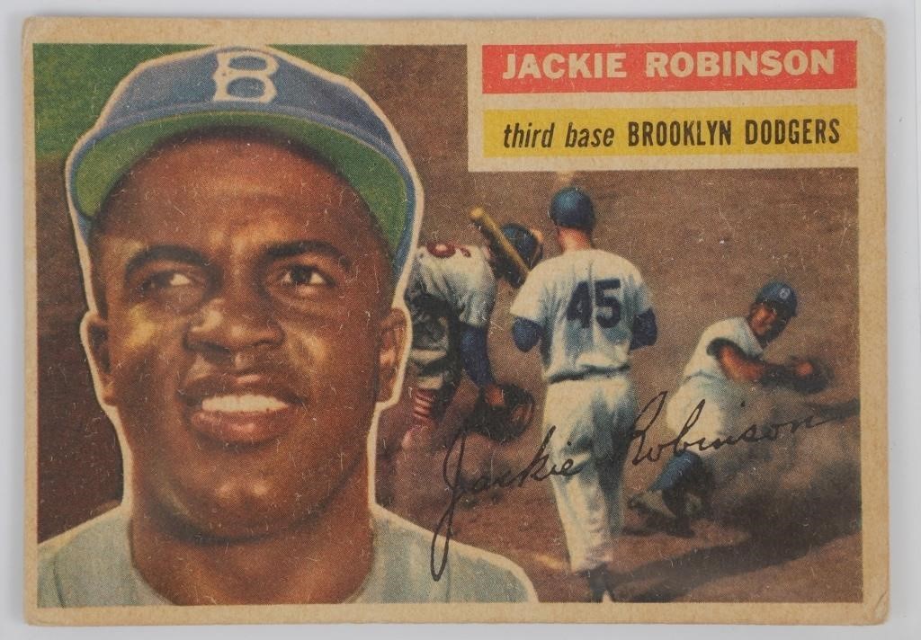 Appraisal: Topps Jackie Robinson Brooklyn Dodgers baseball card Crease to top