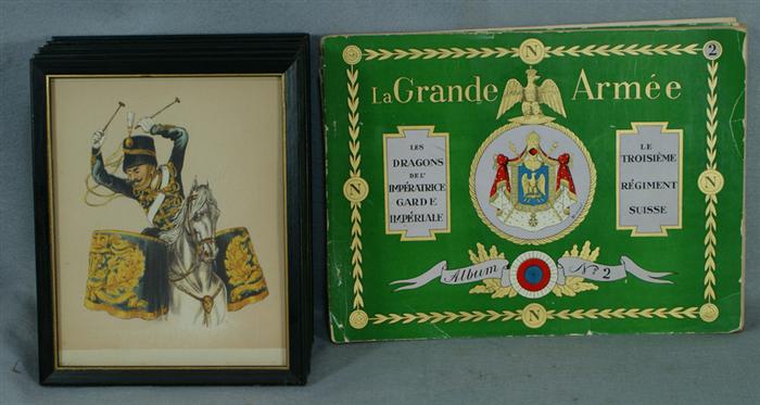 Appraisal: humorous Continental military costume prints aslong with albums Le Grande