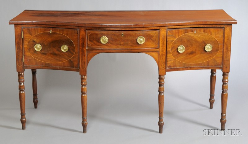 Appraisal: George III Serpentine-fronted Mahogany Sideboard early th century the case