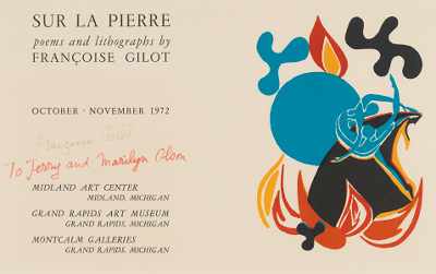 Appraisal: Signed Exhibition Poster by Francoise Gilot Sur La Pierre exhibition