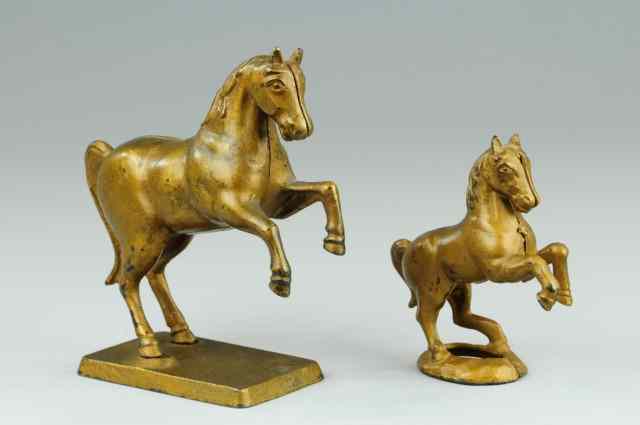 Appraisal: LOT OF TWO PRANCING HORSE STILL BANKS Both cast iron