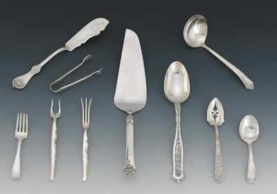 Appraisal: An Assortment of Ten Silver Serving Utensils Including an Victorian