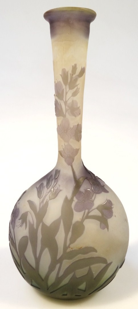 Appraisal: An Art Nouveau cameo glass vase with trumpet stem and