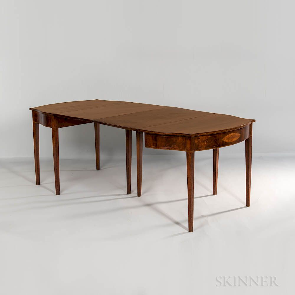 Appraisal: Federal Mahogany and Satinwood-inlaid Two-part Dining Table Federal Mahogany and