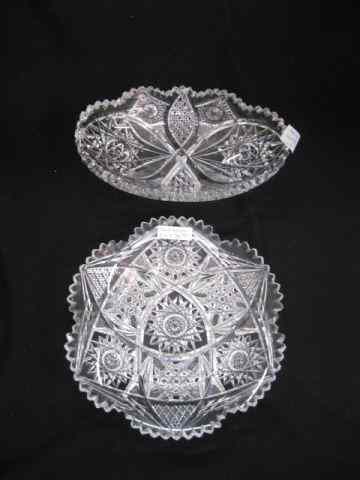 Appraisal: pcs Cut Glass oval relish dish '' x '' and