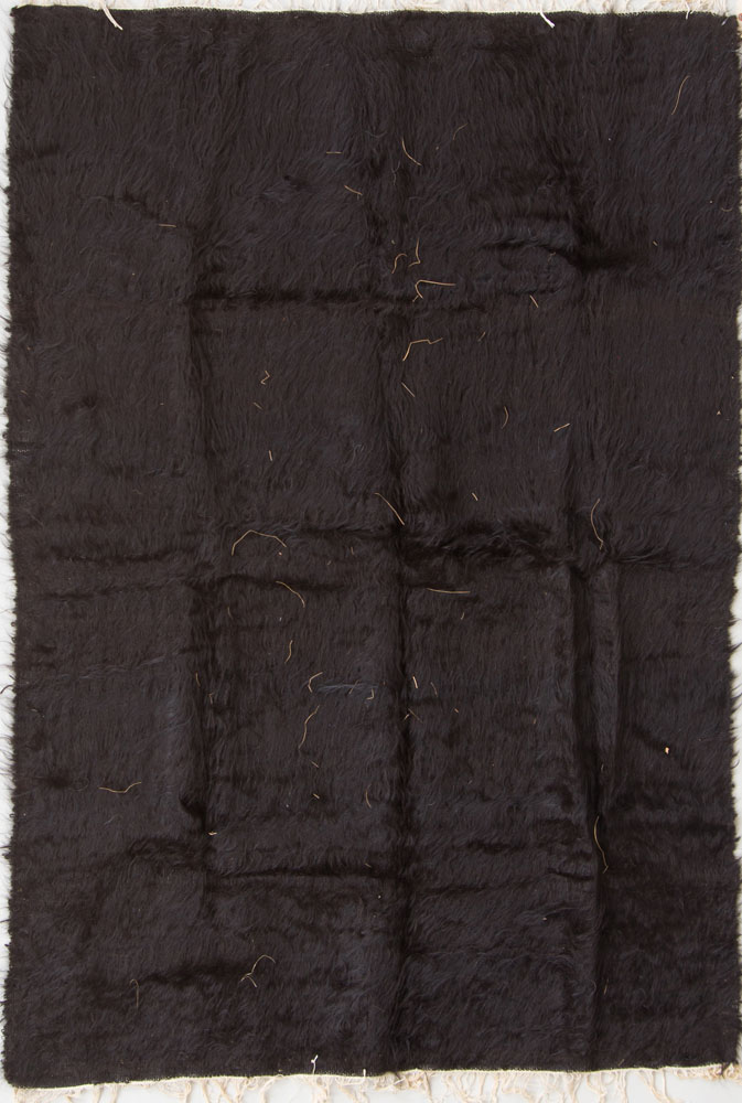 Appraisal: AFRICAN WOVEN BLACK HAIR RUG x in Property from the