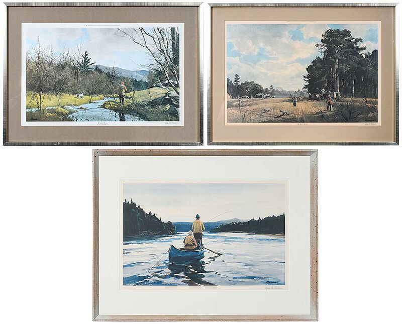 Appraisal: Three Ogden Minton Pleissner Sporting Prints Vermont New York -