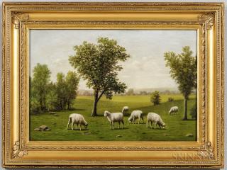 Appraisal: Barton Stone Hays Indiana Ohio Minnesota - Sheep Grazing Barton