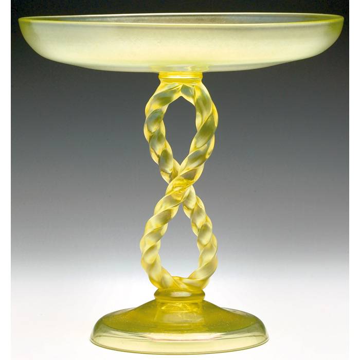 Appraisal: Rare Steuben compote broad form with a twisted rope stem