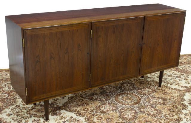 Appraisal: Danish mid-century modern rosewood sideboard c s rectangular case fitted