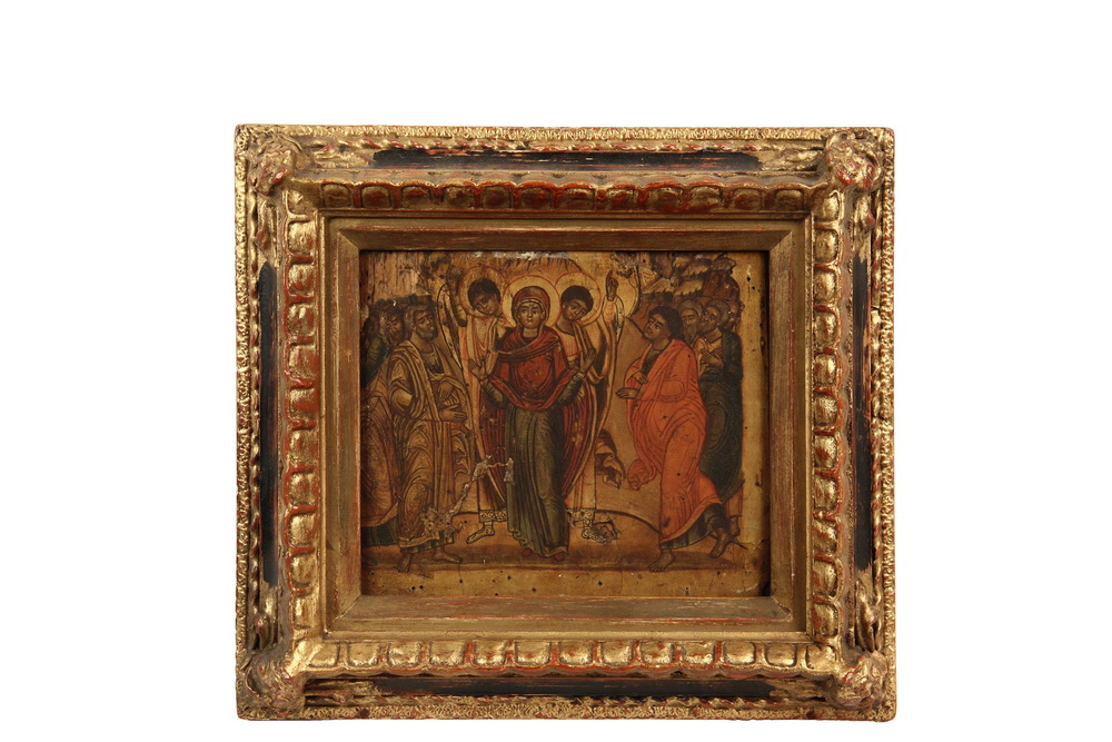 Appraisal: VERY EARLY RUSSIAN ICON FRAGMENT - Lower Quadrant of a