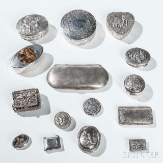 Appraisal: Eleven Silver Boxes late th th century various sizes and