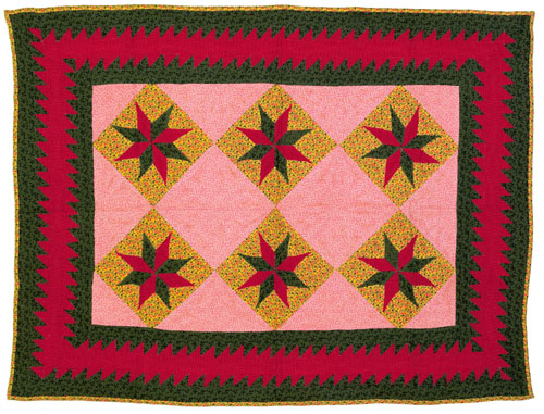 Appraisal: Pieced eight point star crib quilt late th c x