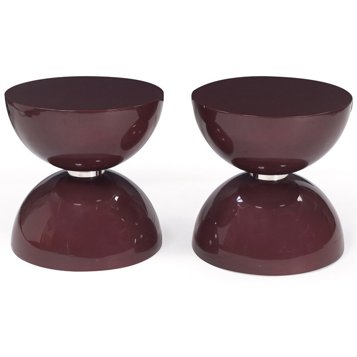 Appraisal: Stanley Jay Friedman ''Clone'' occasional tables pair by Brueton metallic