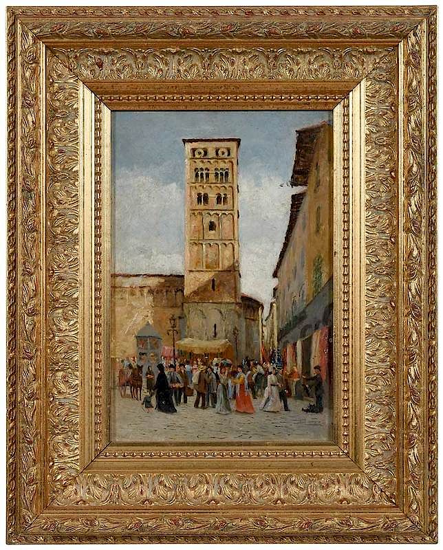 Appraisal: Italian School Painting early th century Market in a Busy