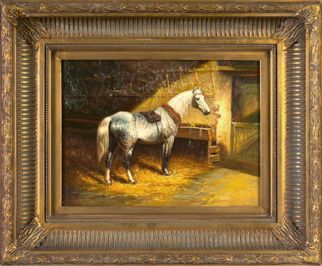 Appraisal: American School st Century Portrait of a Draft Horse oil