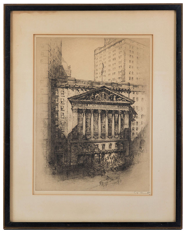 Appraisal: SCHUTZ Anton German - New York Stock Exchange Etching impression