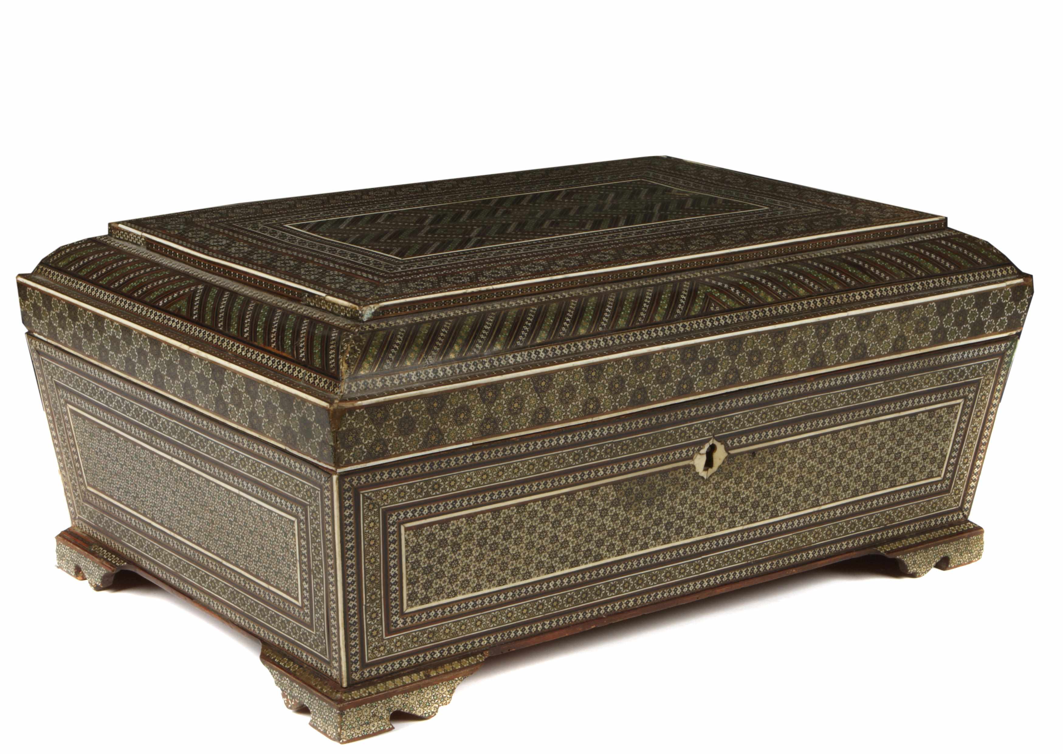 Appraisal: An Anglo-Indian sadeli work table box mid th centuryheight in