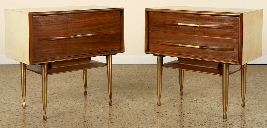 Appraisal: PAIR NIGHT STANDS MANNER OF ROBSJOHN GIBBINGS A pair of