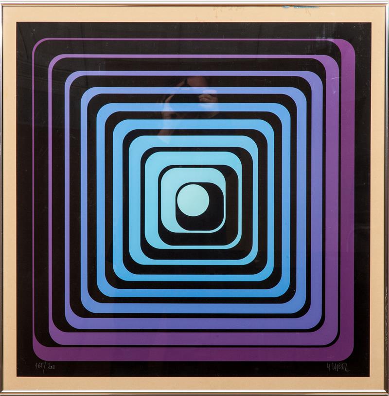 Appraisal: Yvaral Jean-Pierre Vasarely - Untitled Screenprint in colors on wove