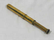 Appraisal: A late th century three draw brass telescope stamped J