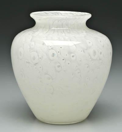 Appraisal: Steuben vase swirled ivory with clear bubbles throughout fragment of