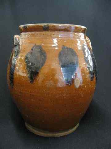 Appraisal: Pennsylvania Redware Pottery Handled Crock '' tall '' diameter