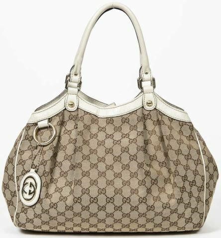 Appraisal: Gucci Sukey tote bag in GG monogram canvas with gold-tone