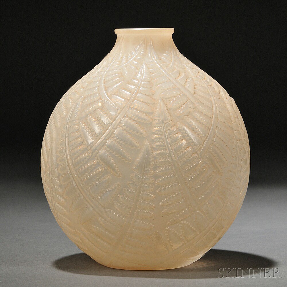 Appraisal: R Lalique Espalion Vase Art glass France Marcilhac no design