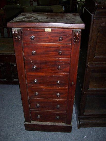 Appraisal: A Victorian mahogany Wellington chest cm wide cm high