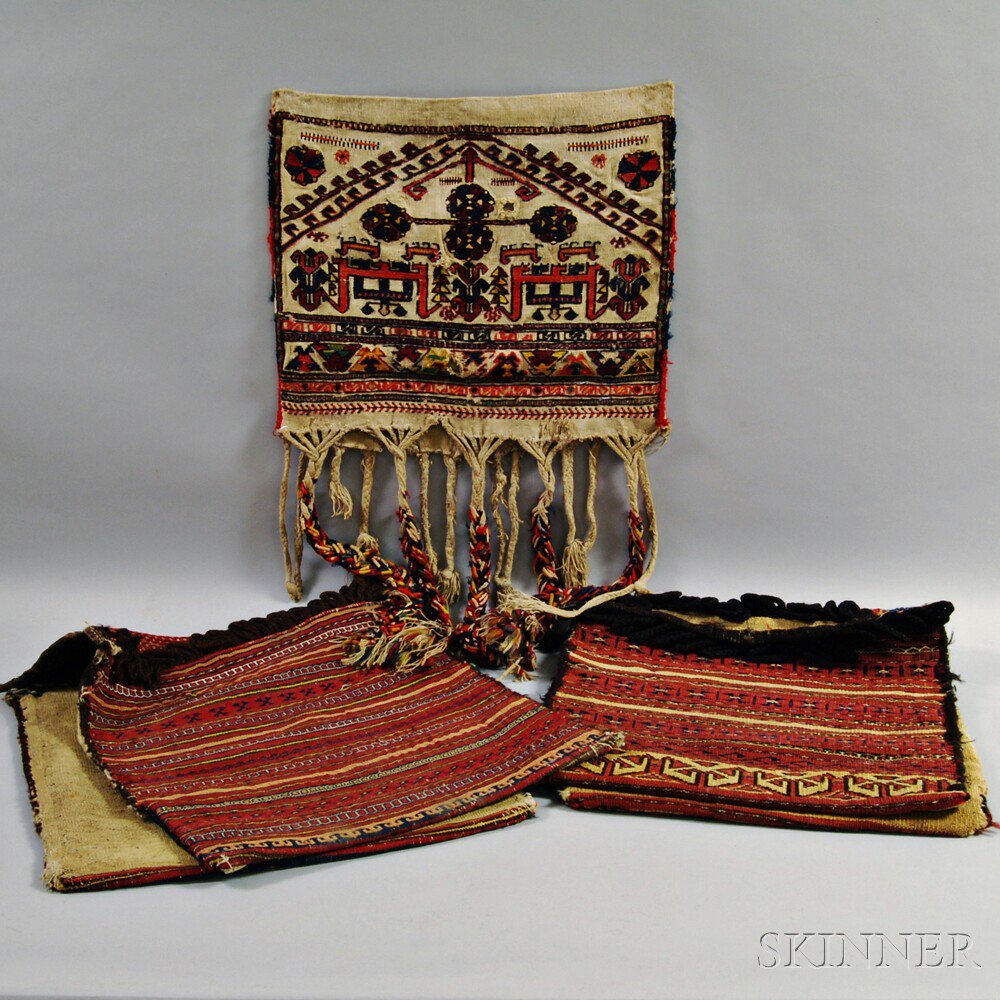 Appraisal: Baktiari Bag and Two Turkoman Pieces Central Persia and West