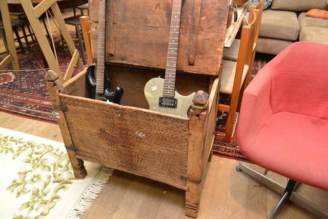 Appraisal: A RUSTIC CARVED AFGHAN DOWRY CHEST A RUSTIC CARVED AFGHAN