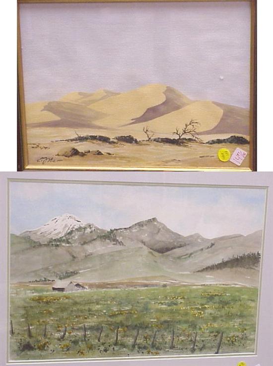 Appraisal: Two watercolor landscapes by Russ Adams th C American the