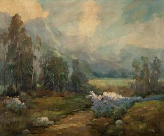 Appraisal: Marion Kavanagh Wachtel ''Morning Mist San Gabriel Valley'' signed lower