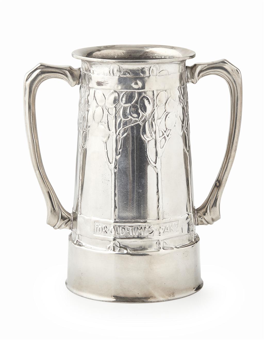 Appraisal: DAVID VEAZEY FOR LIBERTY CO LONDON 'TUDRIC' PEWTER TWIN-HANDLED TANKARD